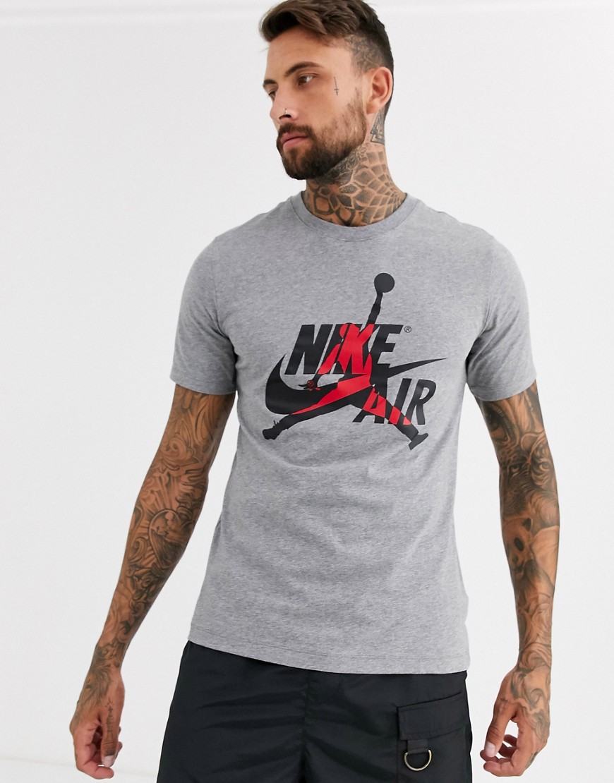 Nike - Jordan Air - Jumpman - Grå t-shirt med bryst logo