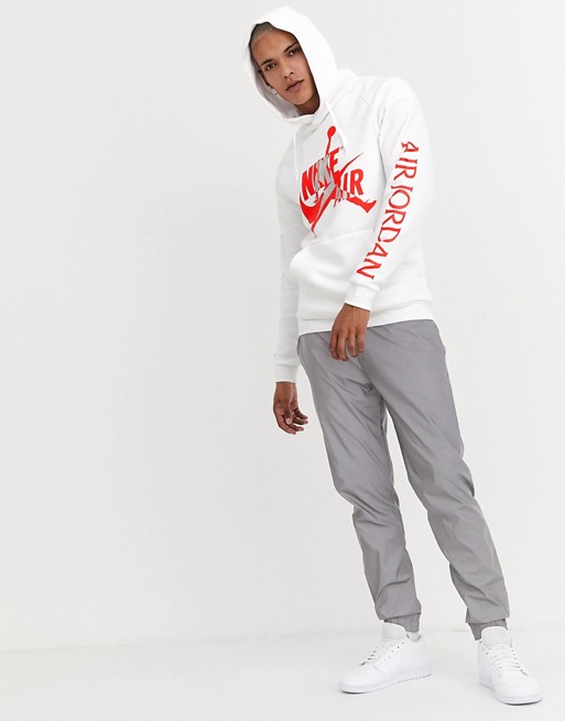 Nike Jordan Air Jumpman hoodie with sleeve print in white