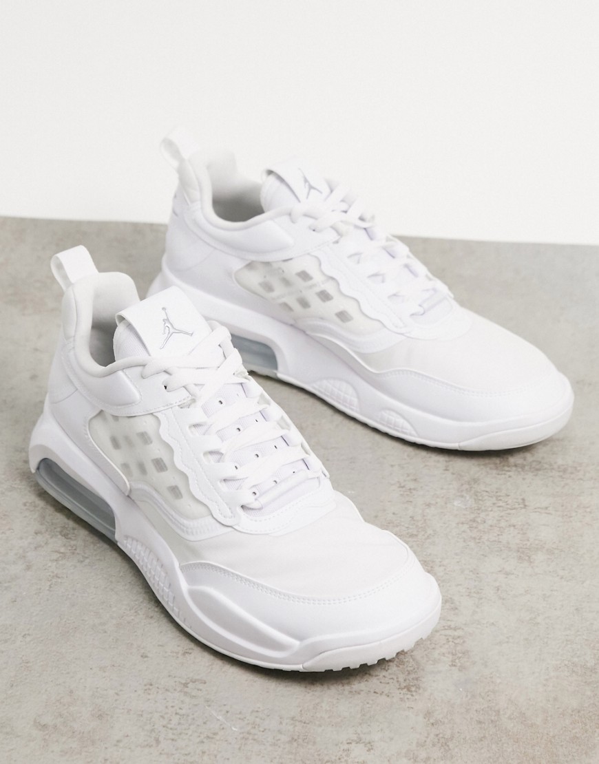 Nike Jordan Air Max 200 trainers in white/metallic silver