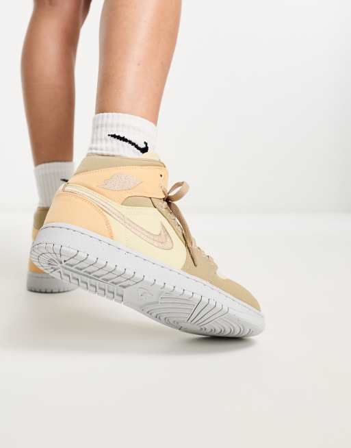 Nike Jordan Air Mid SE sneakers in gray and gold | ASOS