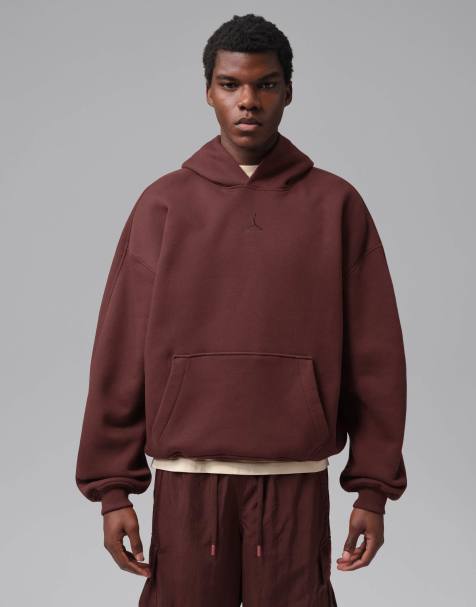 Nike Jordan Brooklyn Oversized Fleece Pullover Hoodie in Brown - view 1