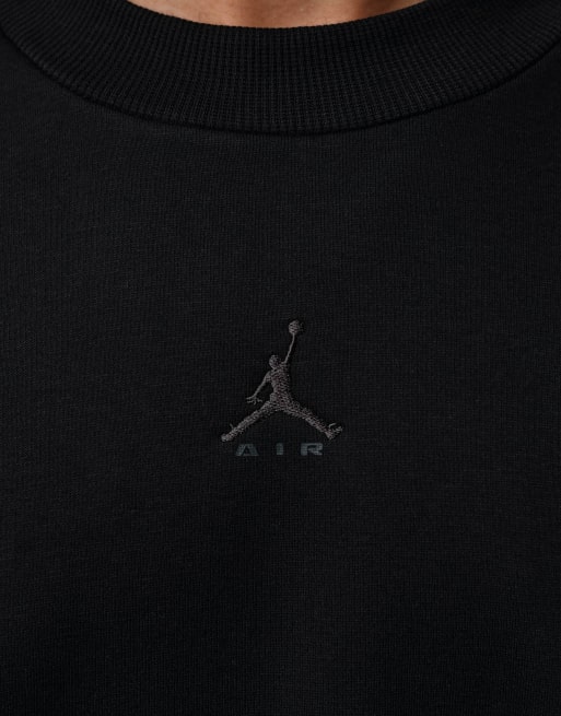Nike Jordan Brooklyn oversized fleece sweatshirt met ronde hals in zwart, 4 van 4