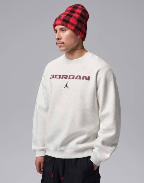 Nike Jordan Brooklyn Seasonal sweatshirt van geborstelde fleece met ronde hals in wit - view 1