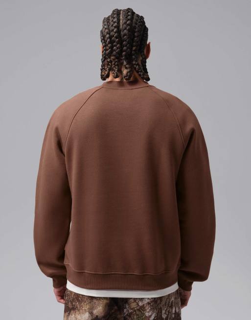 Nike Jordan Brooklyn Sweatshirt mit Rundhalsausschnitt aus angerautem Fleece in Braun, 2 von 4