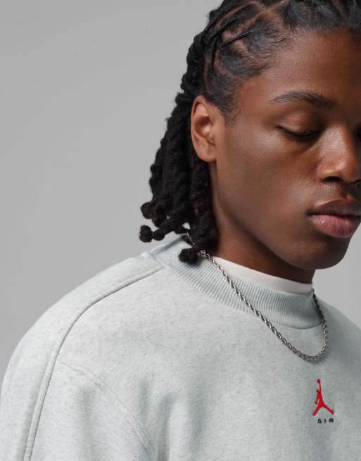 Nike Jordan Brooklyn Sweatshirt mit Rundhalsausschnitt in Grau, 3 von 4