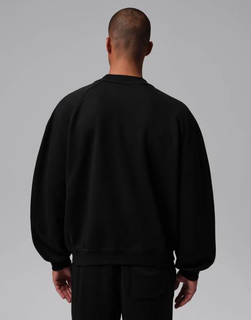 Nike Jordan Brooklyn sweatshirt oversize en molleton à col rond en noir, 2 de 4
