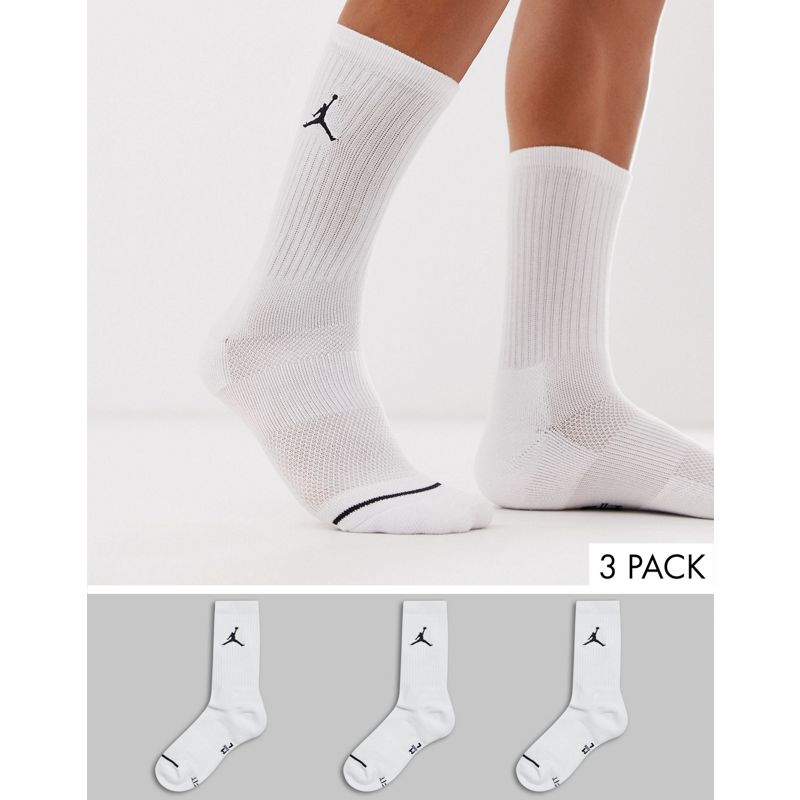 Nike Jordan - Confezione da 3 paia di calzini bianchi con logo
