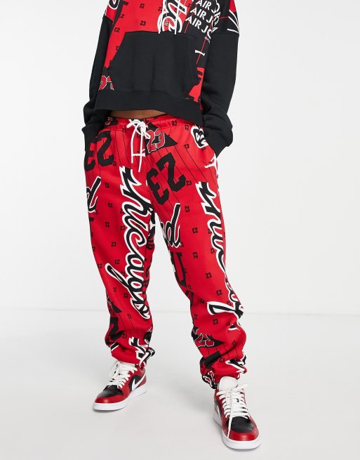 White and 2025 red jordan sweatpants