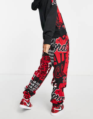 black and red jordan sweats