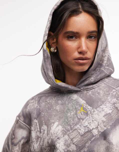 Nike Jordan cropped hoodie in camo print - view 1