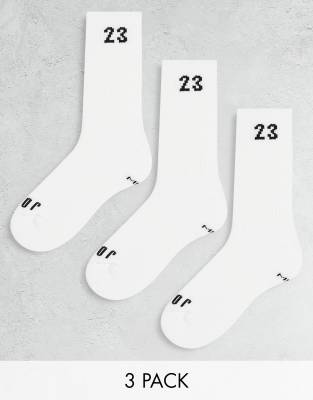Jordan Nike  Essential 3 Pack Socks In White