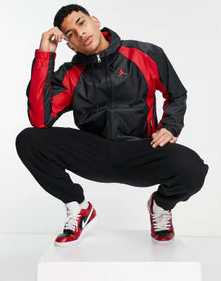 red and black jordan windbreaker