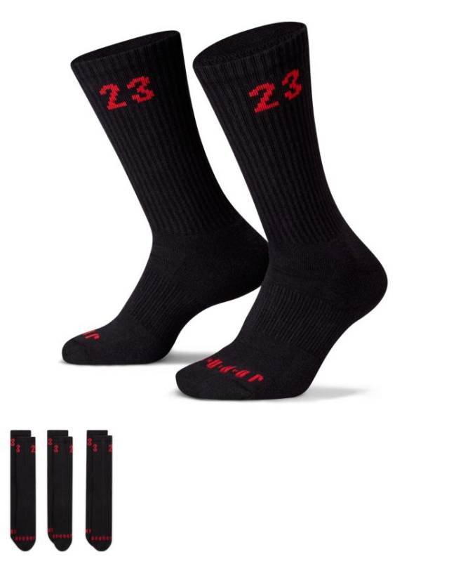 Nike Jordan Essentials 3 pack socks in black