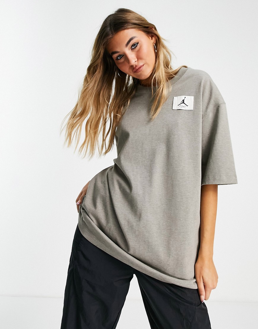 Nike Jordan Essentials boxy T-shirt in gray heather