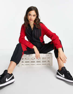 Jordan Nike Essentials Jumpsuit In Black/red ModeSens