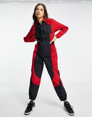 black and red jordan jumpsuit