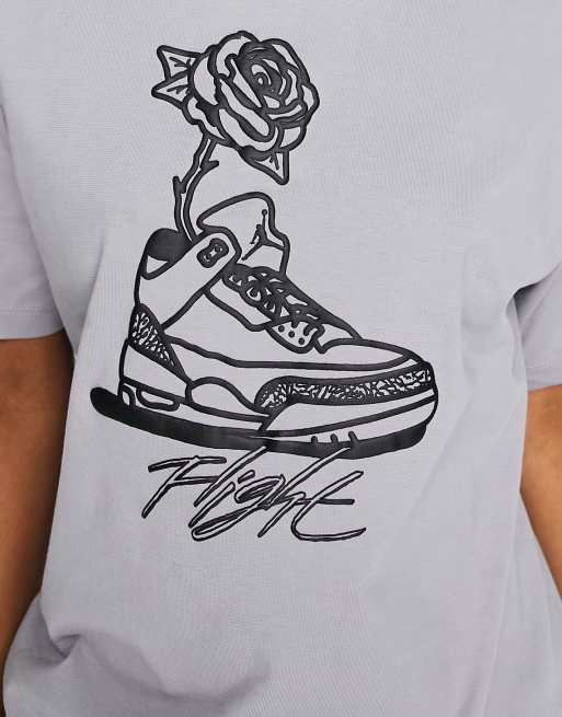 Nike Jordan Flight AJ4 graphic t-shirt in gray | ASOS