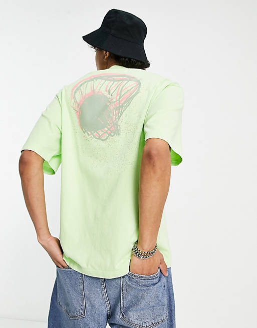 T-Shirts & Vests Nike Jordan Flight back print acid wash t-shirt in lime 