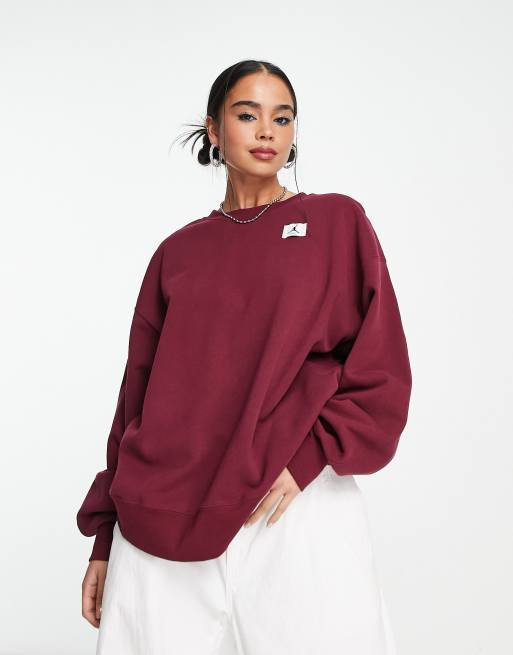 Nike Jordan Flight crew neck sweatshirt in cherrywood red | ASOS