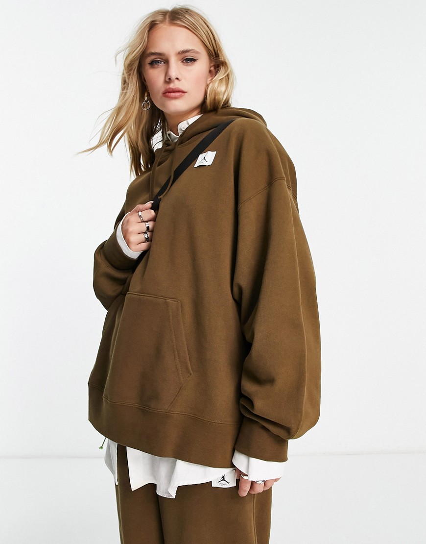 Nike Jordan Flight fleece hoodie in brown-Green