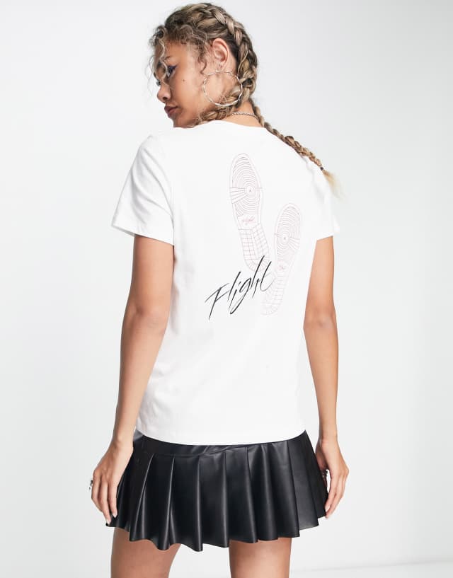 Nike Jordan Flight graphic back print T-shirt in white