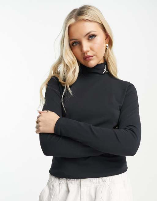 Mock Turtle Neck, Elbow Length Sleeve, Black, XS Only