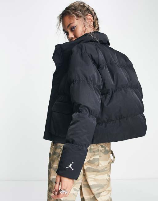 Nike Jordan Flight puffer jacket in black | ASOS