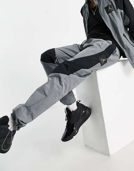 Nike Jordan Flight woven cuffed joggers in grey black ASOS