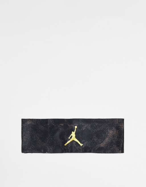 Nike - Jordan - Fury - Sort hårbånd med print og guldfarvet logo