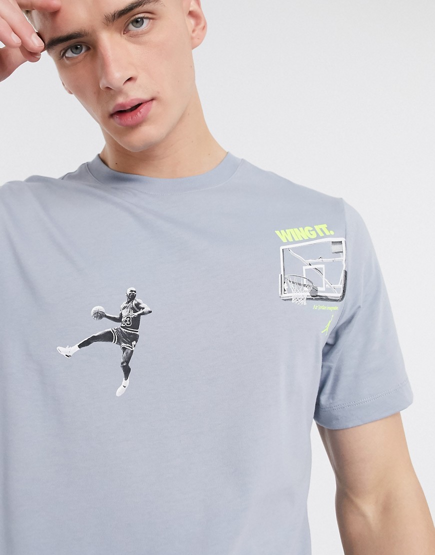 Nike Jordan - Grå 'wing it' t-shirt