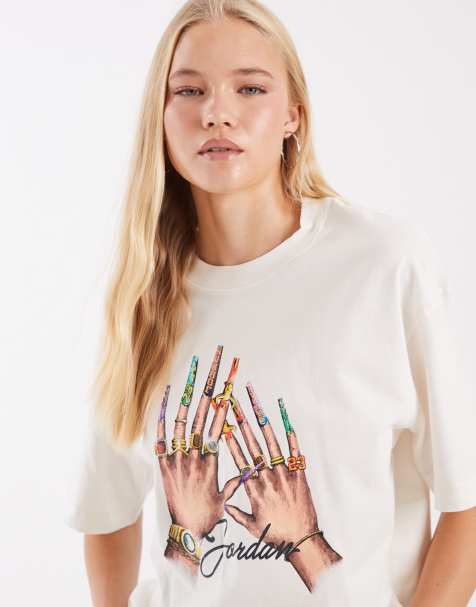 Nike Jordan graphic t-shirt in beige  - view 1