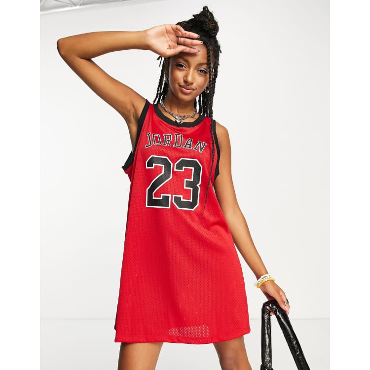 Jordan Big Girls' HBR Jersey Dress, Red, Size: Medium, Polyester