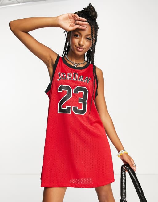 Nike Jordan Heritage basketball tank dress in gym red