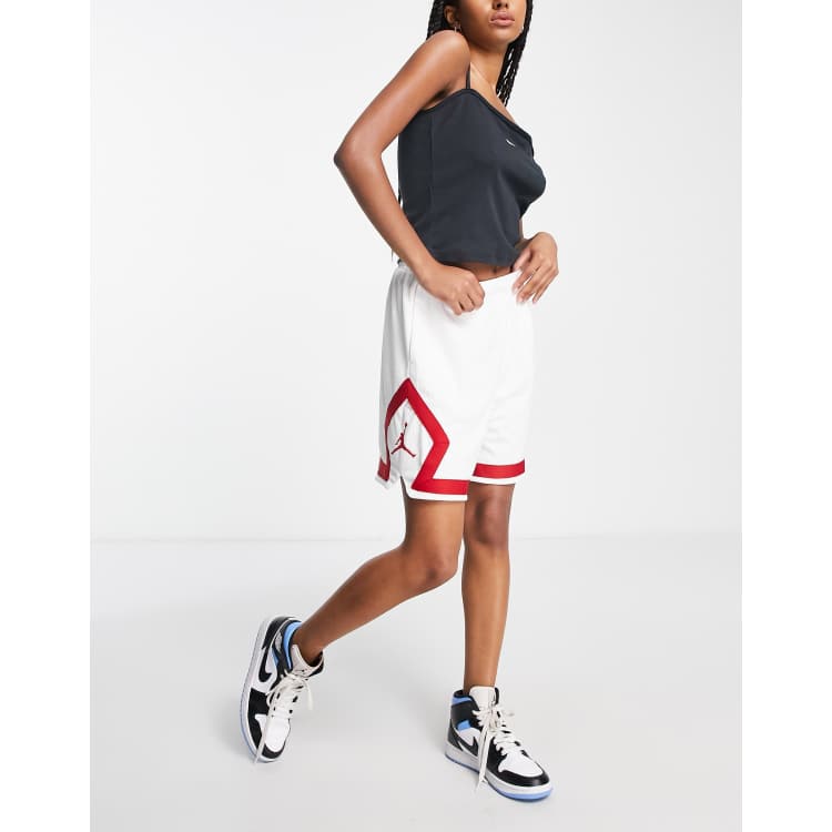 Jordan Heritage Diamond Womens Shorts (White/Red)