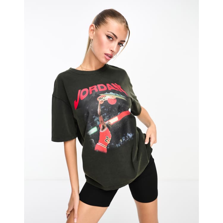 Nike Jordan Heritage printed t shirt in black ASOS