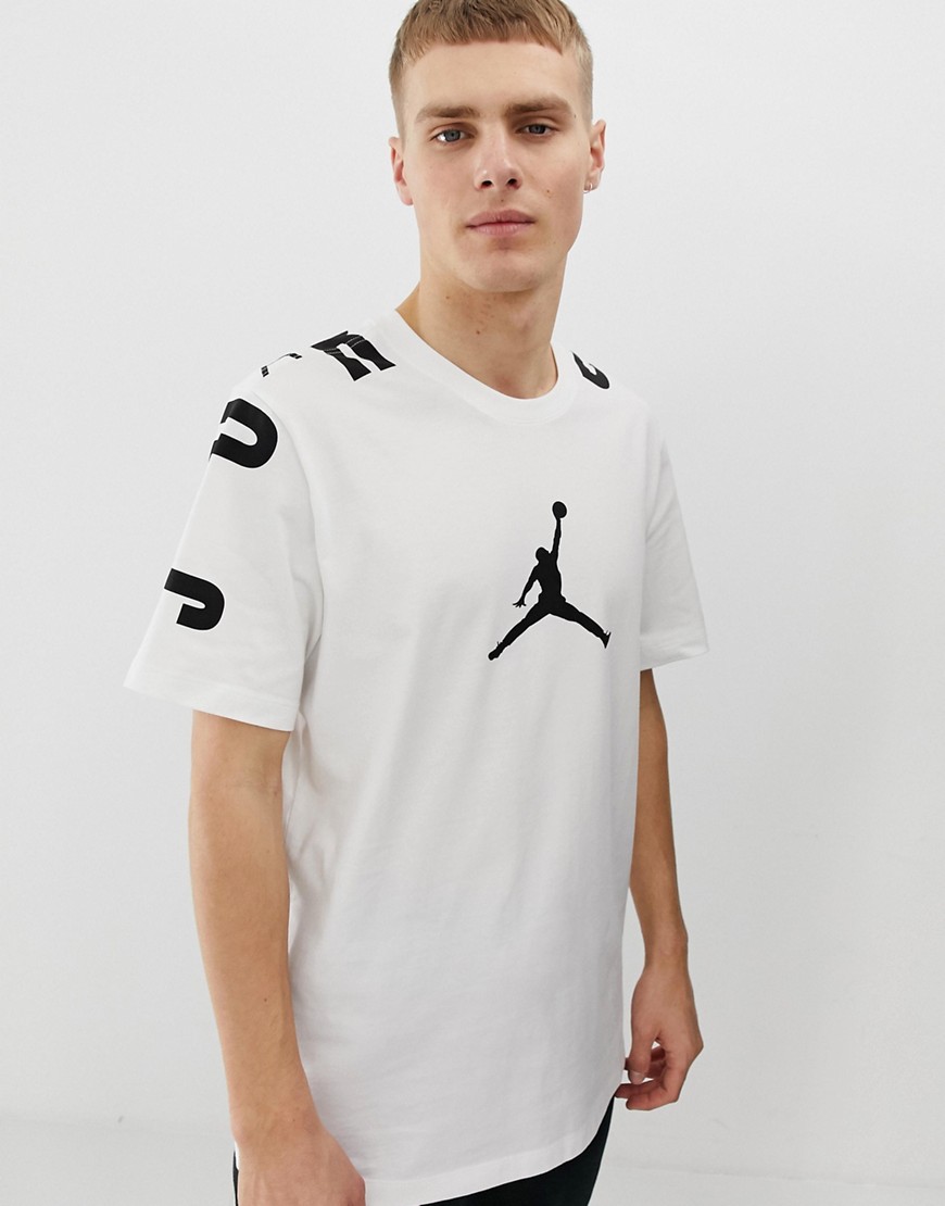 Nike Jordan - Jumpan - T-shirt bianca con logo sulla spalla-Bianco