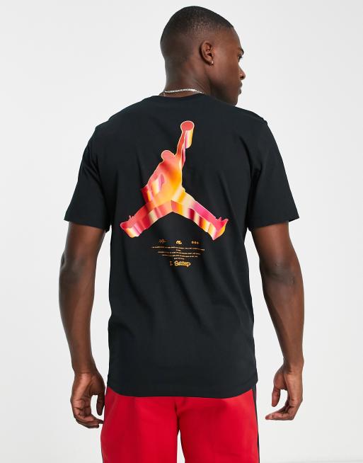 Nike Jordan – Jumpman 3D – Czarny gruby T-shirt z nadrukiem na plecach