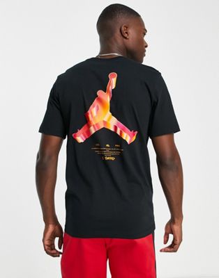 Nike Jordan Jumpman 3D heavyweight t-shirt with back print in black