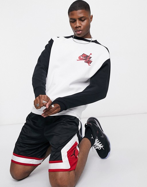 Nike Jordan Jumpman Classics crew neck sweat in white/black