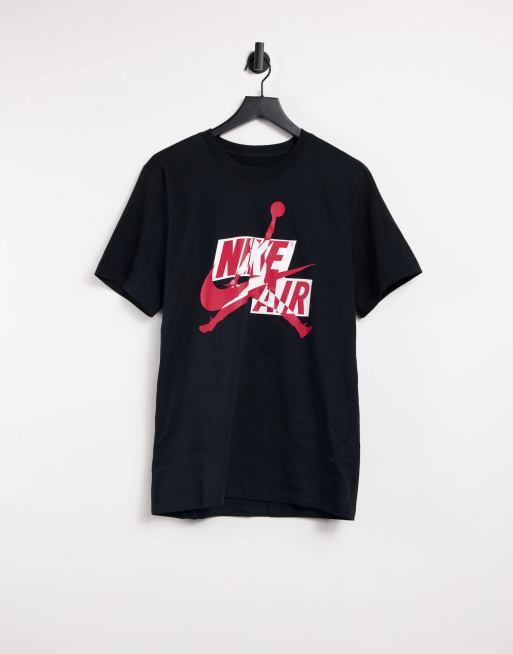 Nike - Jordan Jumpman Classics - T-shirt i sort/rød