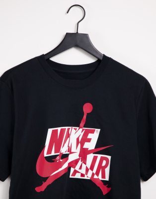 black and red air jordan shirt