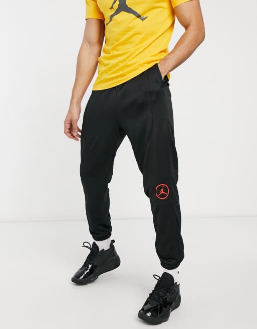 Nike - Jordan Jumpman DNA - Joggers neri in maglia di poliestere con fondo elasticizzato