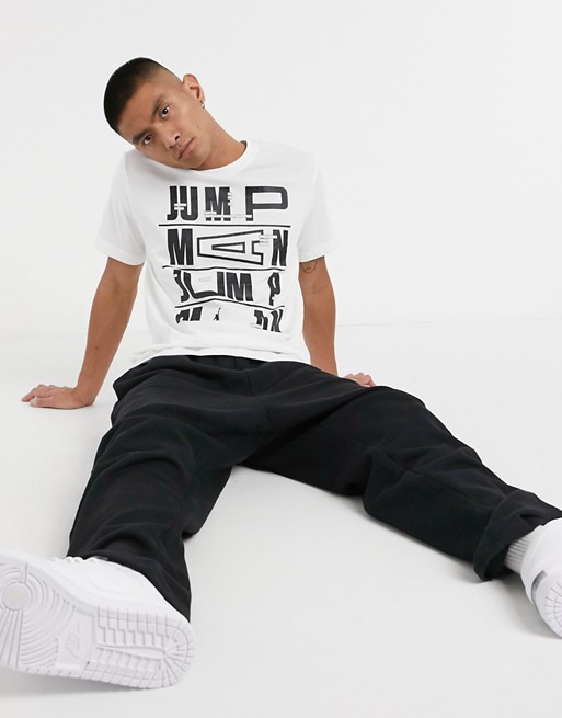 Nike Jordan Jumpman graphic text logo t-shirt in white