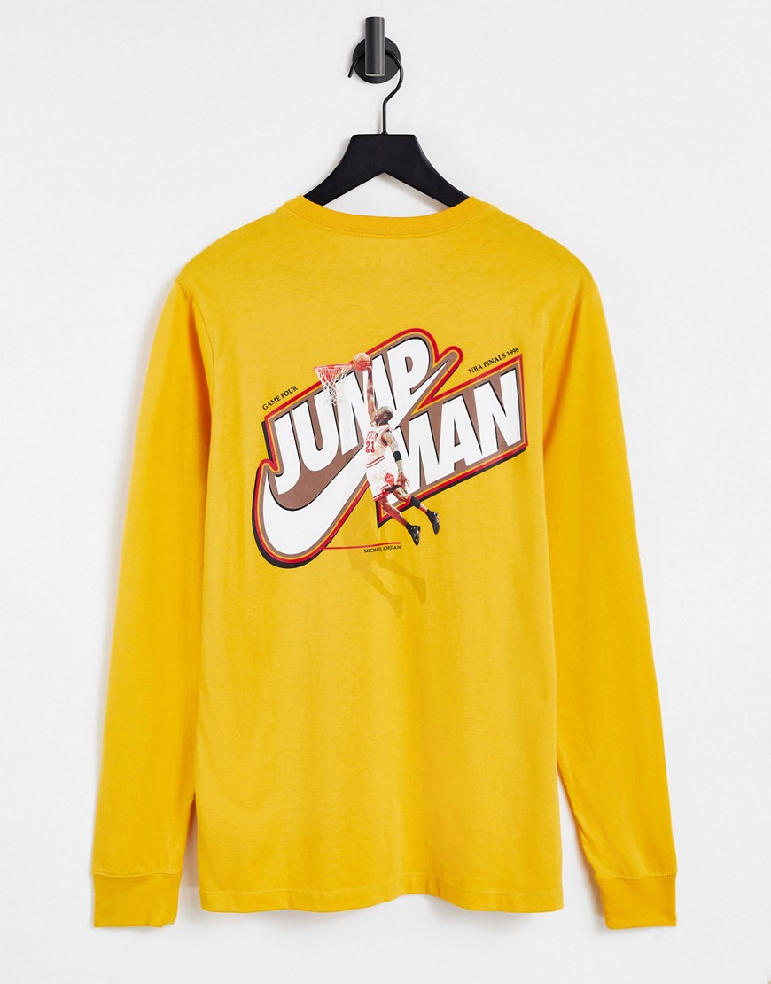 Nike – Jordan Jumpman – Langärmliges Shirt in Gelb