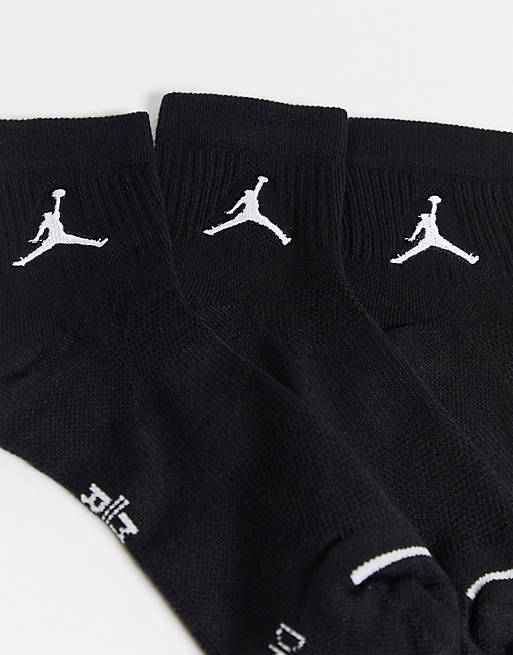 Underwear & Socks Socks/Nike Jordan Jumpman logo 3 pack quarter socks in black 