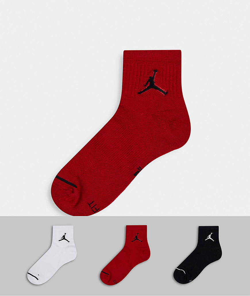 Nike Jordan Jumpman logo 3 pack quarter socks-Multi