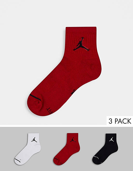  Socks/Nike Jordan Jumpman logo 3 pack quarter socks 