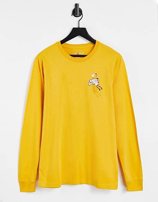  Nike Jordan Jumpman long sleeve t-shirt in yellow 