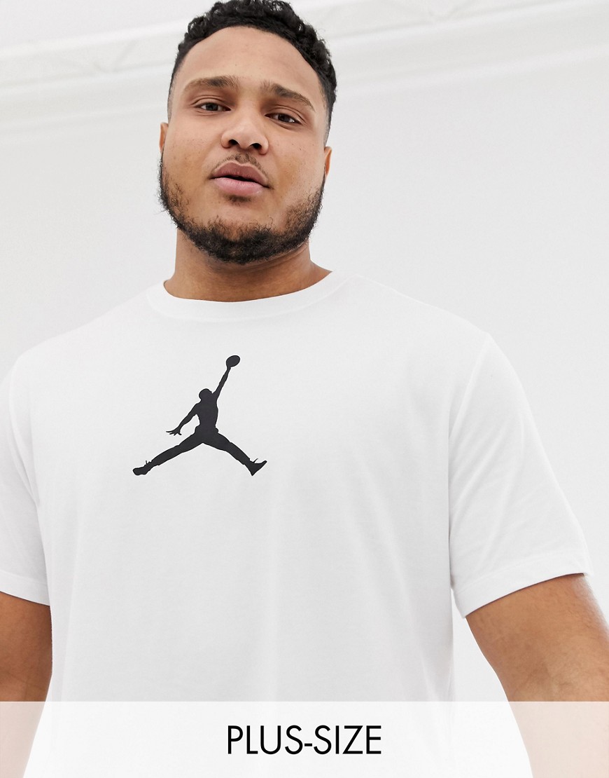 Nike – Jordan Jumpman – Plusstorlek – Vit t-shirt