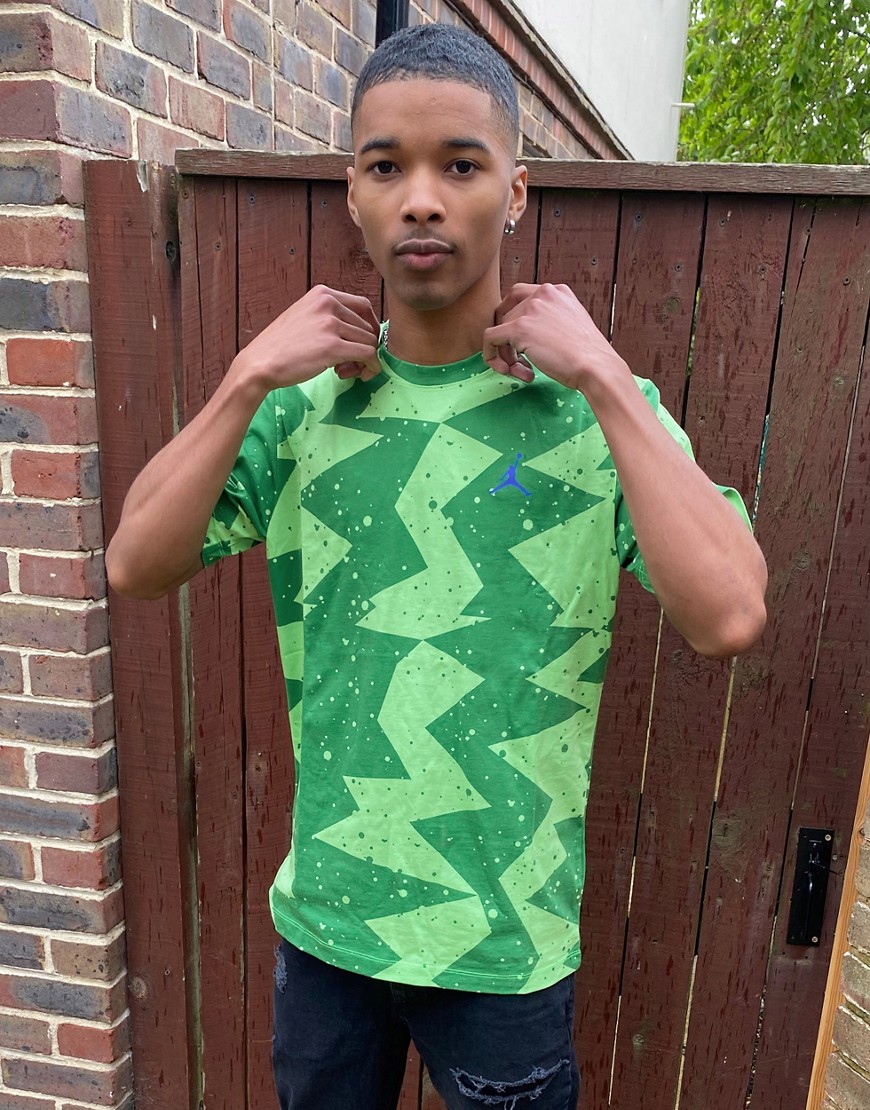 Nike - Jordan Jumpman - T-shirt verde con stampa geometrica